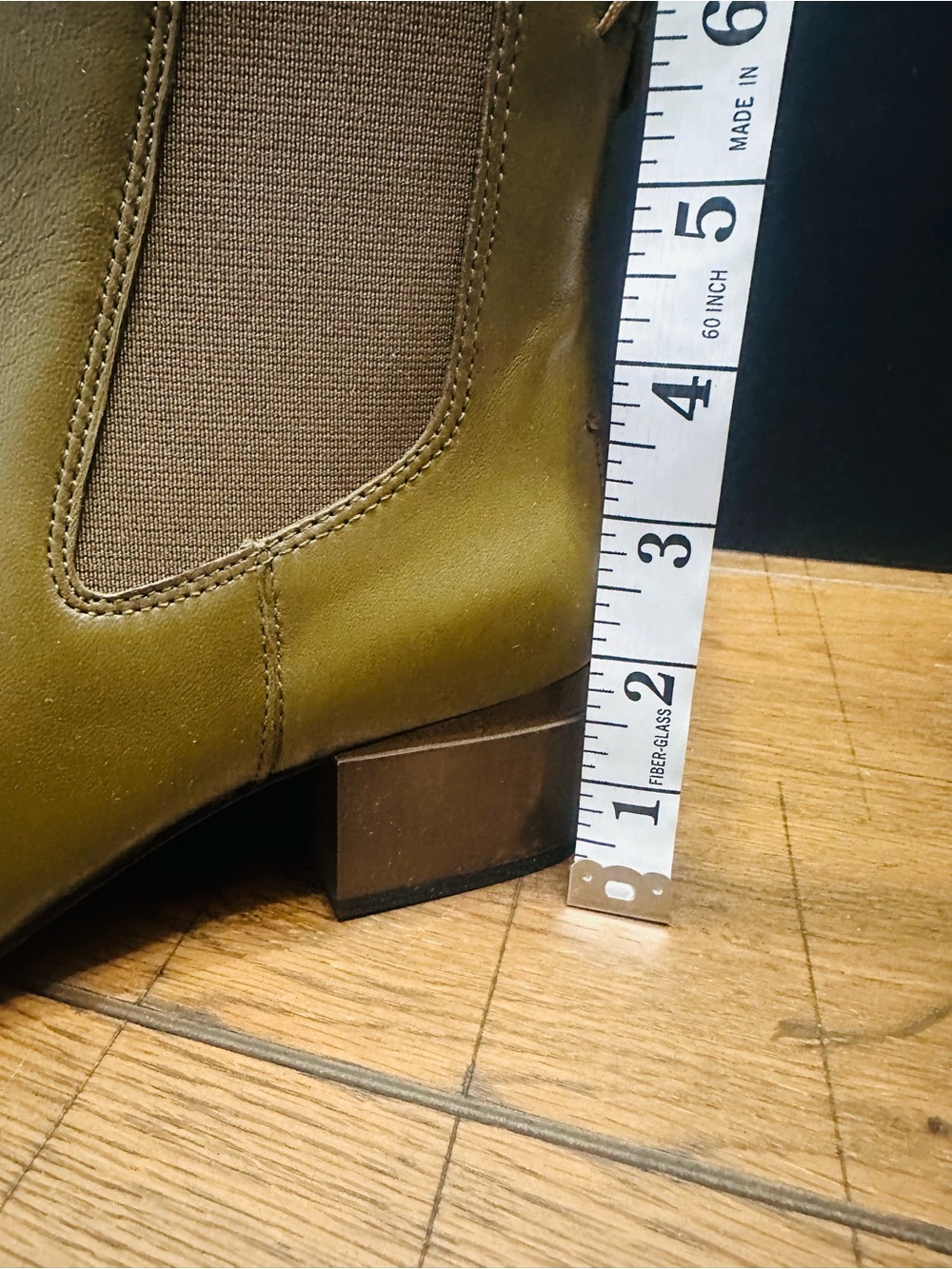 🔥Sat Sale🔥 Franco Sarto Women's Olive Green Square-Toe Chelsea Boots 6.5 NEW - Picture 4 of 5